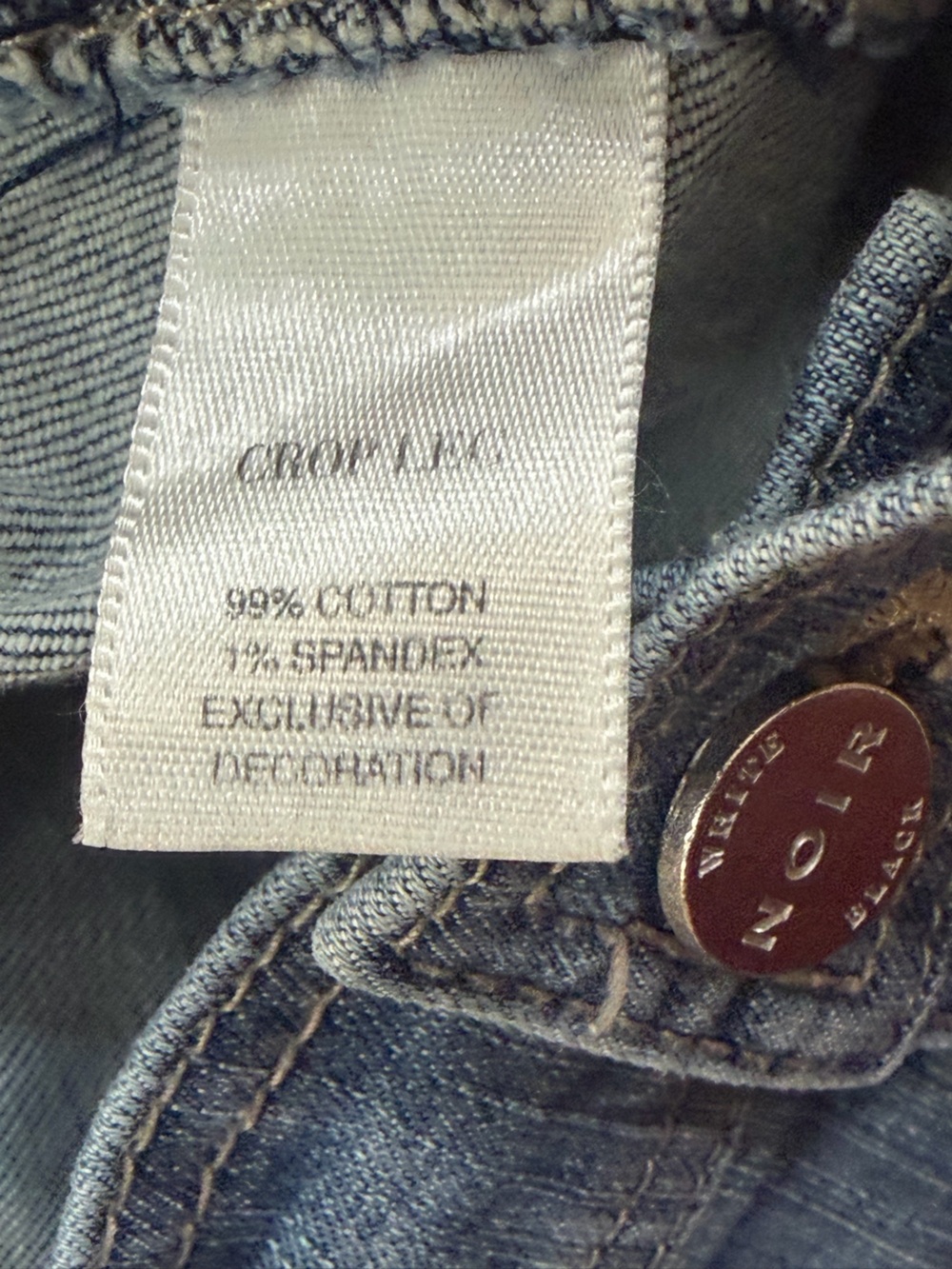 WHBM Noir Crop Wide Leg Mariner Jeans Cuffed Hem Size 8 EUC - Picture 7 of 10